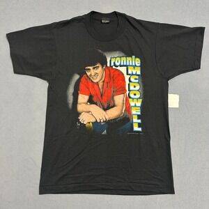Vintage 1992 Screen Stars Best Ronnie McDowell T-Shirt Single Stitch Black L